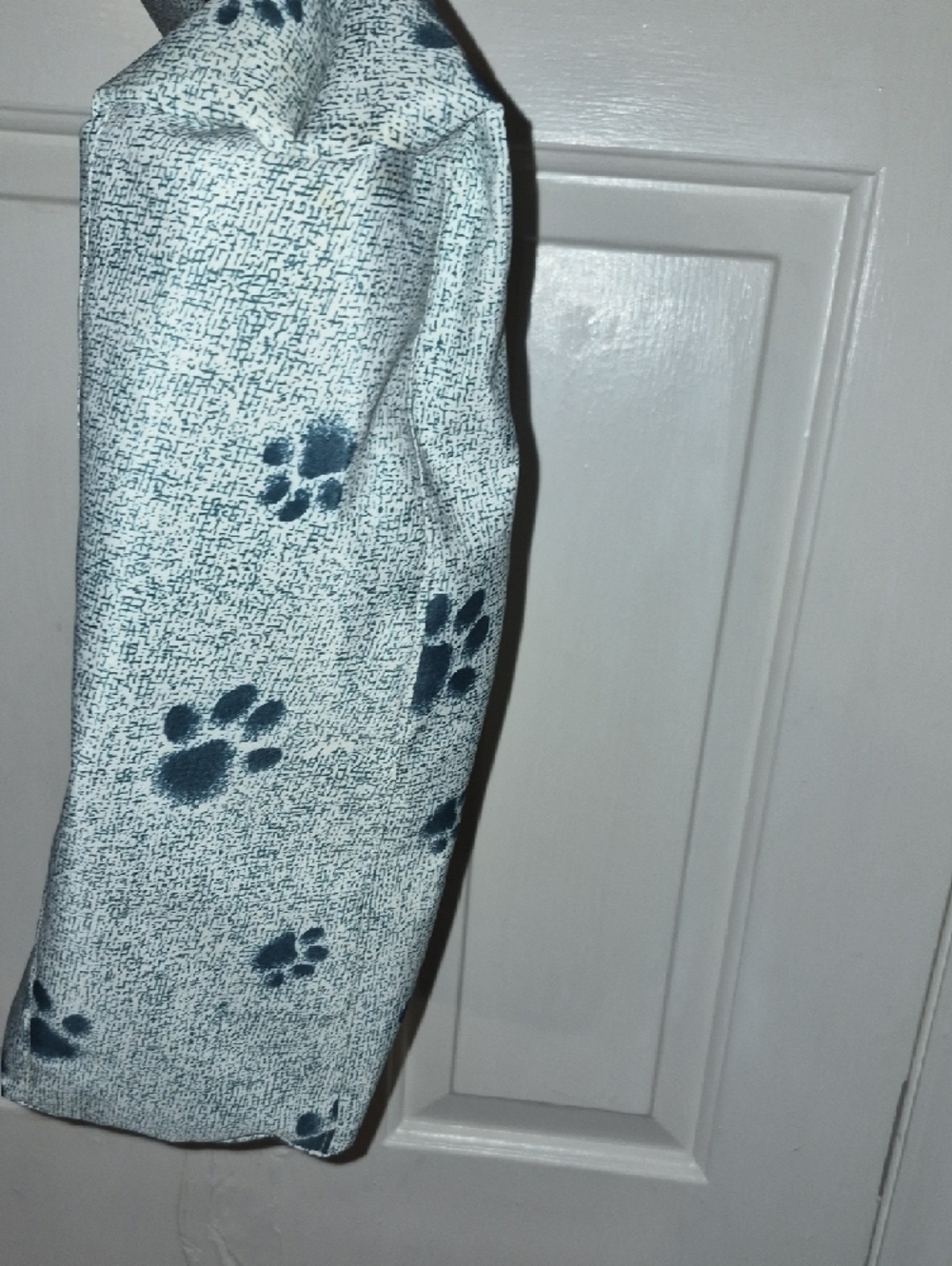 Paw Print Canvas Tote with Beaded Handles - Blue - Picture 4 of 4